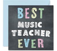 Music Teacher Appreciation Card - Best Music Teacher Ever - Thank You Card from Student Pupil, 145mm x 145mm Thankful Cards