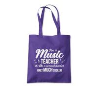 Music Teacher But Cooler Tote Shopping Bag 10 Litres Capacity 42 x 38cm