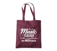 Music Teacher But Cooler Tote Shopping Bag 10 Litres Capacity 42 x 38cm