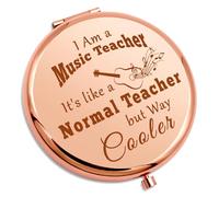 Music Teacher Compact Mirror Thank You Gift for Music Teacher Musical Theatre Coworker Violin Gifts for Women Violinist Musician Christmas Birthday Present for Violin Lovers Folding Makeup Mirror