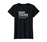 Music Teacher Like A Normal Teacher Only Way Cooler Value Graphic T-Shirt, Women, Black, S