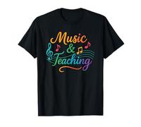 Music & Teaching Colorful Back to School Teacher Musician T-Shirt