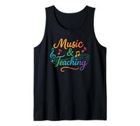 Music & Teaching Colorful Back to School Teacher Musician Tank Top