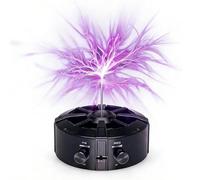 Music Tesla Coil, 0-10Cm Adjustable Touchable Artificial Lightning, 50Hz Desktop Plasma Speaker with Dynamic Sound, for Science Experiments, Party Decor, Home Theater, STEM Teaching Gifts
