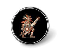 Music Tezcatlipoca Print Round Badge Metal Decorative Brooches 1 Inch Funny Lapel Pin Gift Or Backpack Clothing