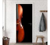 Music Theme Door Stickers for Interior Doors Black Door Murals Self Adhesive 3D Wallpaper Decals for Bedroom Bathroom Living Room Decor 33.4"x78.7" A-2100