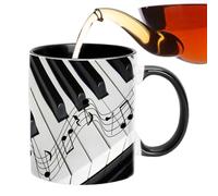 Music Themed Coffee Mug - Fun Music Lover’s Ceramic Cup Featuring Violin Piano Art | Artistic Hot Beverage Container for Tea Coffee Enjoyment in Studio Home Gifting Occasions Decorative Display