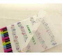 Music Themed Colorful Musical Notes Clear Plastic File A4 Holder