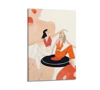 Music Themed Retro Wall Art, Vintage Vinyl Record Dancing Design for Home Studio Living Room And Bar Decoration Hanging Paintings Poster 20x30inch(50x75cm)