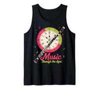 Music Through the Ages Woodwind Clock Design Tank Top