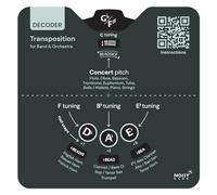 Music Transposing Tool - Transposition Wheel - Back to School Music Learning Tool - Quickly Transpose Orchestra or Band Scores from Concert Pitch to F/Bb/Eb Tuning. With Circle of Fifths