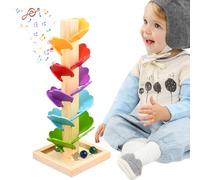 Music Tree Wooden Ball Drop Toy - Wooden Marble Run Rainbow Musical Tree Sound Ball Drop Toy, Colorful Rolling Ball Tower, Rainbow Ball Tower for Girls and Boys Montessori Toys for Kids 3+ Years Old