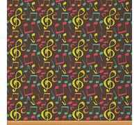 Music Upholstery Fabric by The Yard,Colorful Musical Note Outdoor Fabric by The Yard,Abstract Fabric for Upholstery and DIY Projects,1 Yard,(L92*W150cm) Yellow Brown