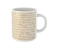 Music Vintage Musical Notes Sheet Pattern Old Sketch Symphony Drinking Cup Ceramic Tea Cup Unique Travel Mug Novelty Gift for Birthdays Mom Office 330Ml