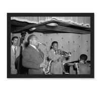 Artery8 Music Vintage Photo Jazz Parker Davis Group Legends Artwork Framed Wall Art Print A4