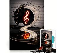 Music Vinyl Art Jigsaw Puzzles for Adults 1000 Pieces Strong Logic Toy Calming Play Clear Edge Artistic Gift (38x52cm)