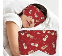 Music Violin Red Note, Sleep Mask for Home Travel, Full Eye Covers Light Blocking Eye Mask Sleep Eye and Ear Muffs