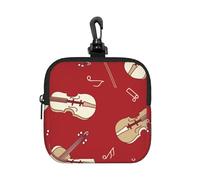 Music Violin Red Note, Square Zipper Storage Bag, Neoprene Coin Purse, Small Wallets, Change Pouch, Change Purse