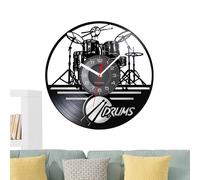 Music Wall Clock - Vinyl Record Drum Shape Clock, Creative Rock Instrument Design, Home Decoration, Unique Gift For Family Friends | Favorab Modern Music Party Decorative Corlogy