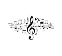 Music Wall Vinyl Sticker Musical Notes Decal Music Studiowall Decor Bedroom Dance Removable Wall Art Extra Large - 67x136cm