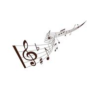 Music Waves Musical Notes and Clef on Stave Wall Decals Paster Paper 36x55.9cm Personalized Customization Coffee