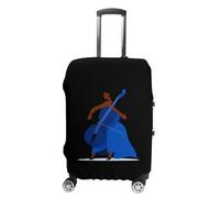 Music Woman Playing A Cello Luggage Cover Washable Suitcase Protector Anti-Scratch Suitcase Covers Fits 18-32 Inch L