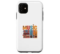 Music Word Made of 80s 90s Boombox Retro Case for iPhone 11