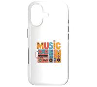 Music Word Made of 80s 90s Boombox Retro Case for iPhone 17
