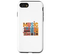 Music Word Made of 80s 90s Boombox Retro Case for iPhone SE (2020) / 7/8