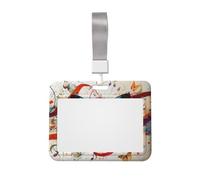 Musica Butterfly Printed ID Badge Holder with Lanyard, Clear Plastic Badge Holder for Work, School, Hospital, Security - Water Resistant & Dirt Proof