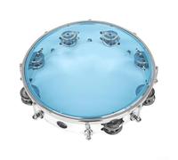 Musical Accessory Handheld 10 Inch Tambourine with Sound Ideal for Various Settings (Blue leather)
