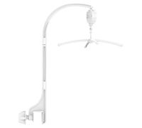 Musical Baby Cot Mobile Arm with Clockwork Music Box and 60cm Bracket, 360 Degree Rotating Bed Bell for Nursery Crib, Battery-Free Mechanical Sound Toy Stand, Fits 1-4cm Rails A