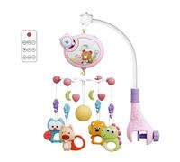 Musical Baby Crib Mobile with Projector, Bear, B | Auto-rotating Star Projector with Remote Control, 400 Tunes for Bedside Sensory Stimulation with Infant Visual