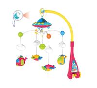 Musical Baby Mobile, Remote Control Battery Hanging Lights, 19.69x18.9 inches Musical Lights Projector Toy, Soothing Lullaby Night Light, Bed Accessories Kid for Nursery Decor