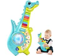 Musical Baby Toy for 1 Year Old, Montessori Learning Guitar Toy with Animal Sounds & Lights, Crocodile Shape Educational Music Toy for Toddlers 12-18 Months, BPA for Boys & Girls
