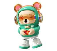 Musical Bear Toy - 20cm Electric Dancing Heart Bear, LED Light Animal Toy, Walking Music Interactive | Fun Entertainment Plaything For Children 3 Years Plus Birthday Present Playroom Nursery Education