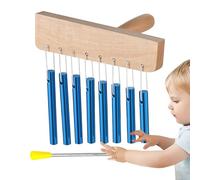 Musical Bell Set - Solid Wood Frame, Eight Steps Aluminum Tubes, for Creative Learning | Long-Lasting Creative Educational Rhythmic Sound Maker Design M