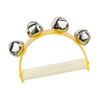 Musical Bell Toy, Jingle Bell Toy with Crescent Shape Wooden Handle, Lightweight for Young Children Family-Oriented (Yellow)