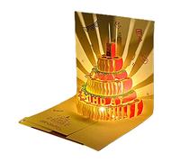 Musical Birthday Cake Card LED Light Greeting Cards With Envelope For All Occasion Girl Kid Wife Postcards Unique Card