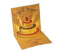 Musical Birthday Cake Card LED Light Greeting Cards With Envelope For All Occasion Girl Kid Wife Postcards Gift Card