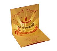 Musical Birthday Cake Card LED Light Greeting Cards With Envelope For All Occasion Girl Kid Wife Postcards Unique Card