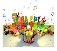 Musical Birthday Card for 18 Years Old Girls/Boys, 3D Dog Pop Up 18th Birthday Card with Music & Lights & Blowable Candle for Eighteen Year-Old Boys Girls Grandson Granddaughter Teen Dog Lovers