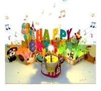 Musical Birthday Card for 8 Years Old Kids, 3D Dog Pop Up 8th Birthday Card with Music & Lights & Blowable Candle for Eight Year-Old Kids Boys Girls Granddaughter Grandson Son Daughter Dog Lovers