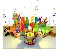Musical Birthday Card for 85 Years Old Men/Women, 3D Dog Pop Up 85th Birthday Card with Music & Lights & Blowable Candle for Eighty-five Years Old Women Men Grandma Grandpa Mum Dad Dog Lovers