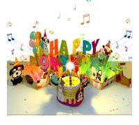 Musical Birthday Card for 9 Years Old Kids, Funny 3D Dog Pop Up 9th Birthday Card with Music & Lights & Blowable Candle for Nine Year-Old Kids Boys Girls Grandson Granddaughter Dog Lovers