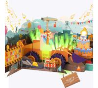 Musical Birthday Card for Kids, 3D Bulldozer Pop-up Birthday Card with Lights & Sounds & Blowable Candle, Happy Birthday Singing Card for Boys Girls Kids Grandson Granddaughter