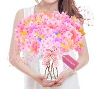 Musical Birthday Card for Women, 3D Pop-up Cherry Blossom Greeting Cards, Also As Anniversary Card, Get Well Card, Thank You Cards, Sympathy Cards for Girls, Women, Wife, Daughter, Granddaughter