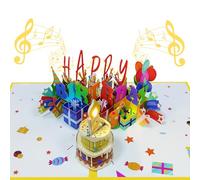 Musical Birthday Cards with Light and Music, 3D birthday Pop up Cards for Men & Women- Plays Hit Song 'HAPPY Birthday' (Colorful)