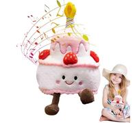 Musical Birthday Tack Toys, Take Toys with Candles | Singing Cake Pillow Made of Plush, Musical Toy, Cake Shaped Doll with a Happy Birthday Song, Celebrate the Christmas