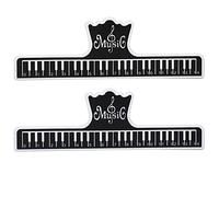 Musical Book Note Clip Plastic Page Holder Lightweight Sturdy Reusable for Fixing Music Sheets During Performance Yellow Black 2Pcs (Black)
